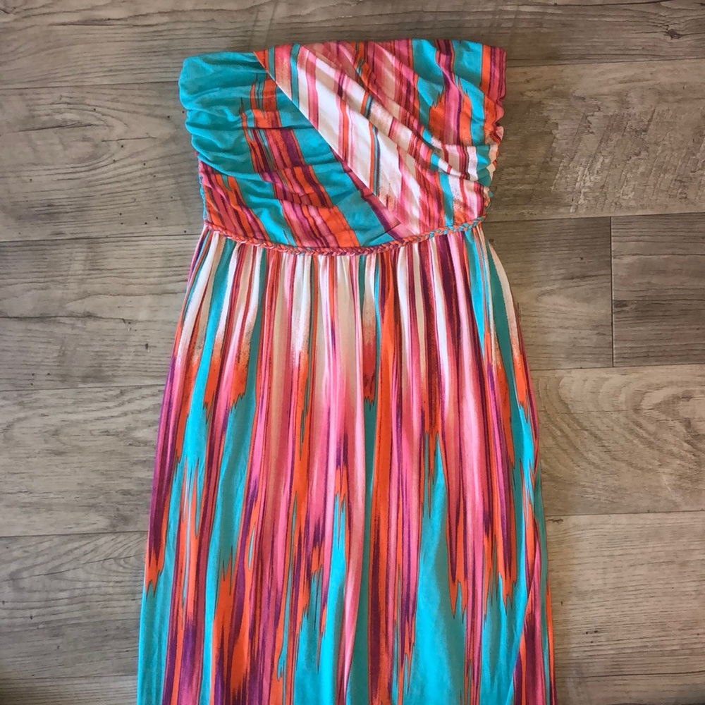 TART Strapless Multicolor Maxi Dress